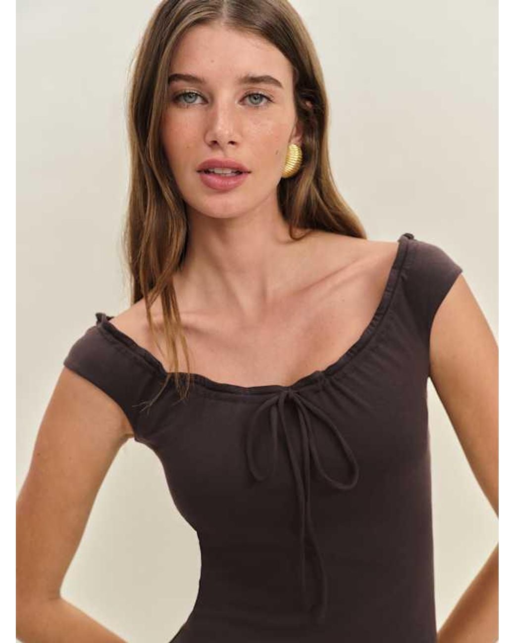 Reformation Milo Knit Dress in Natural | Lyst