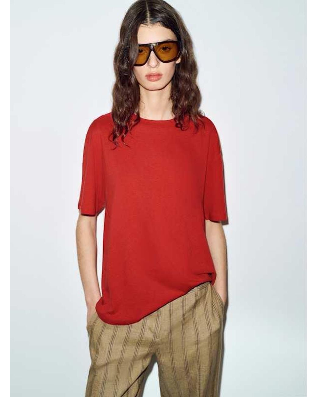 Reformation Red Liam Oversized T-Shirt