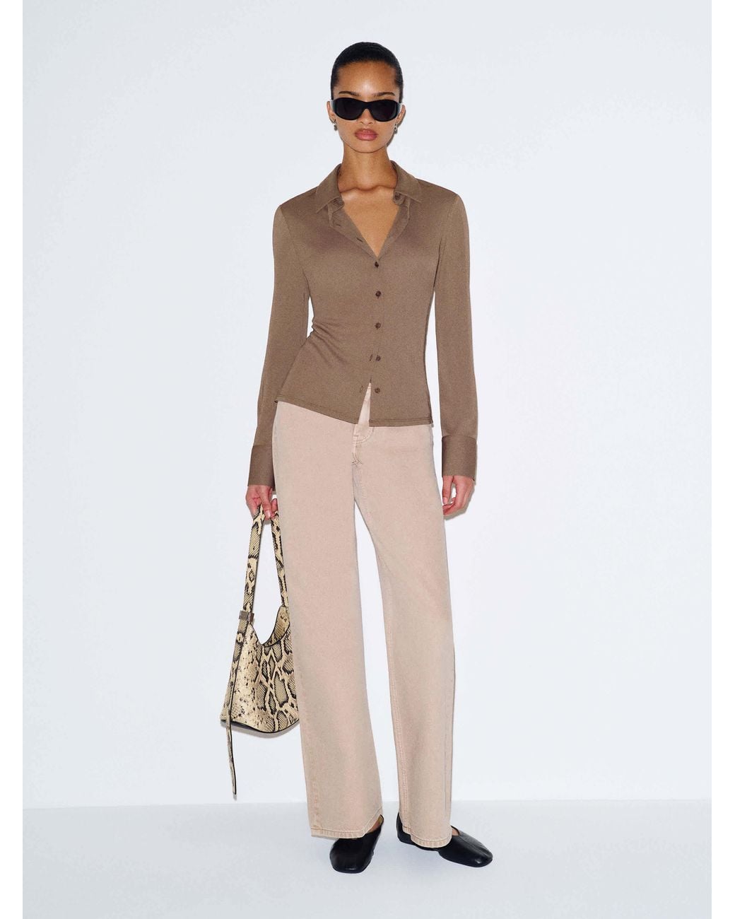 Reformation Brown Leven Knit Top
