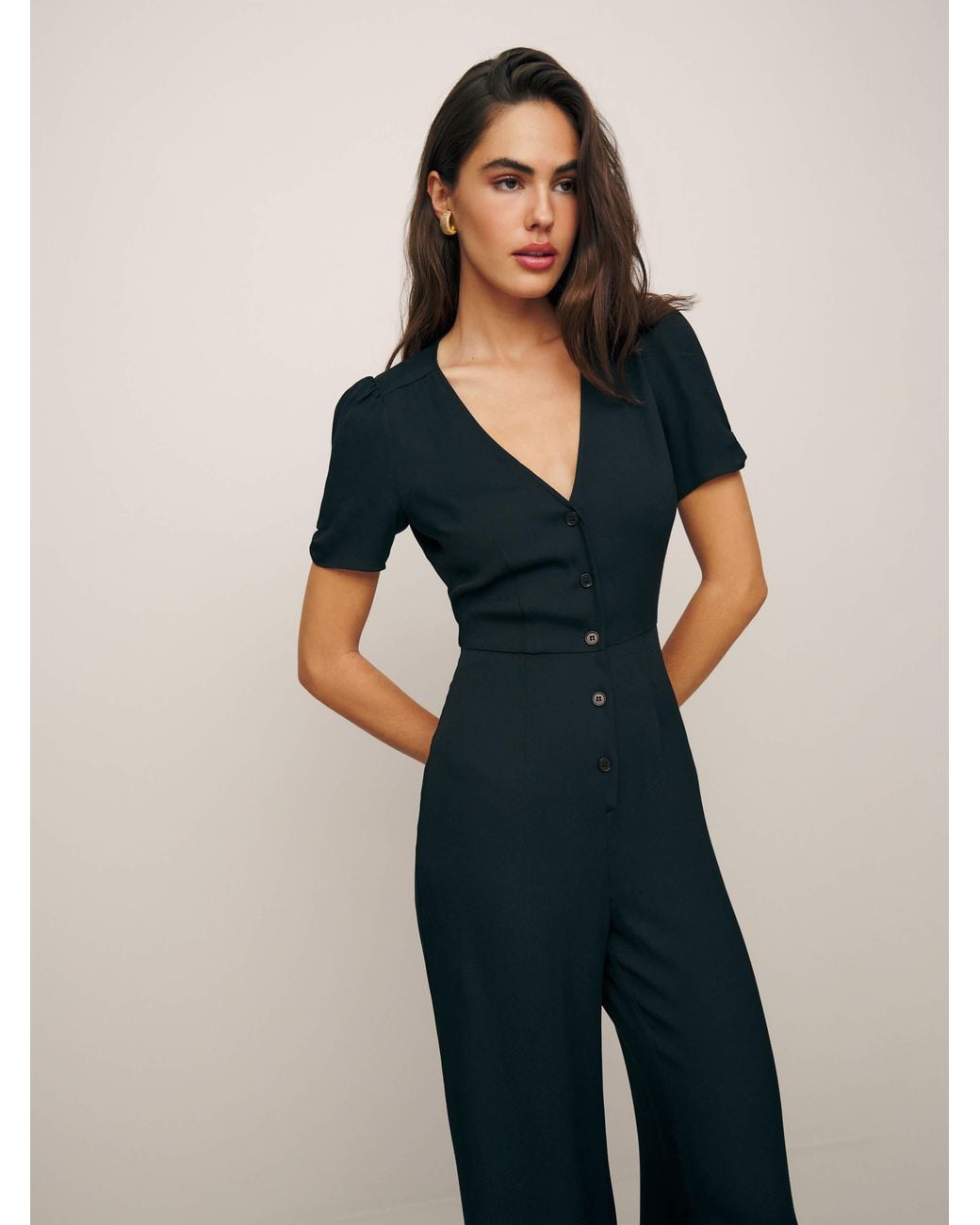Reformation Blue France Jumpsuit 0