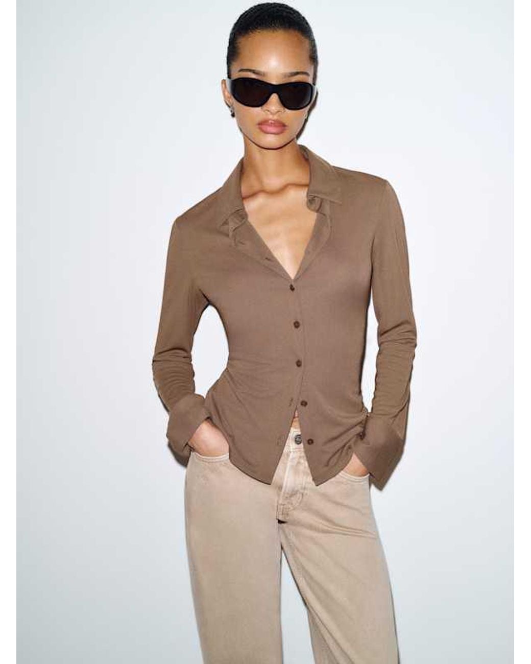 Reformation Brown Leven Knit Top