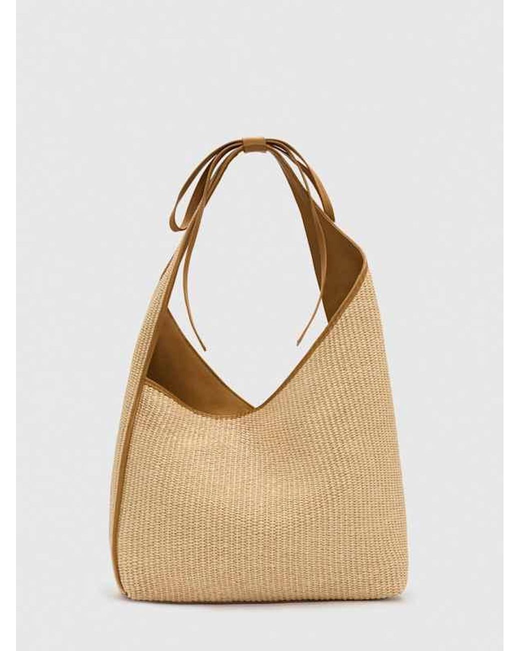 Reformation Natural Medium Vittoria Tote Bag Raffia Leather