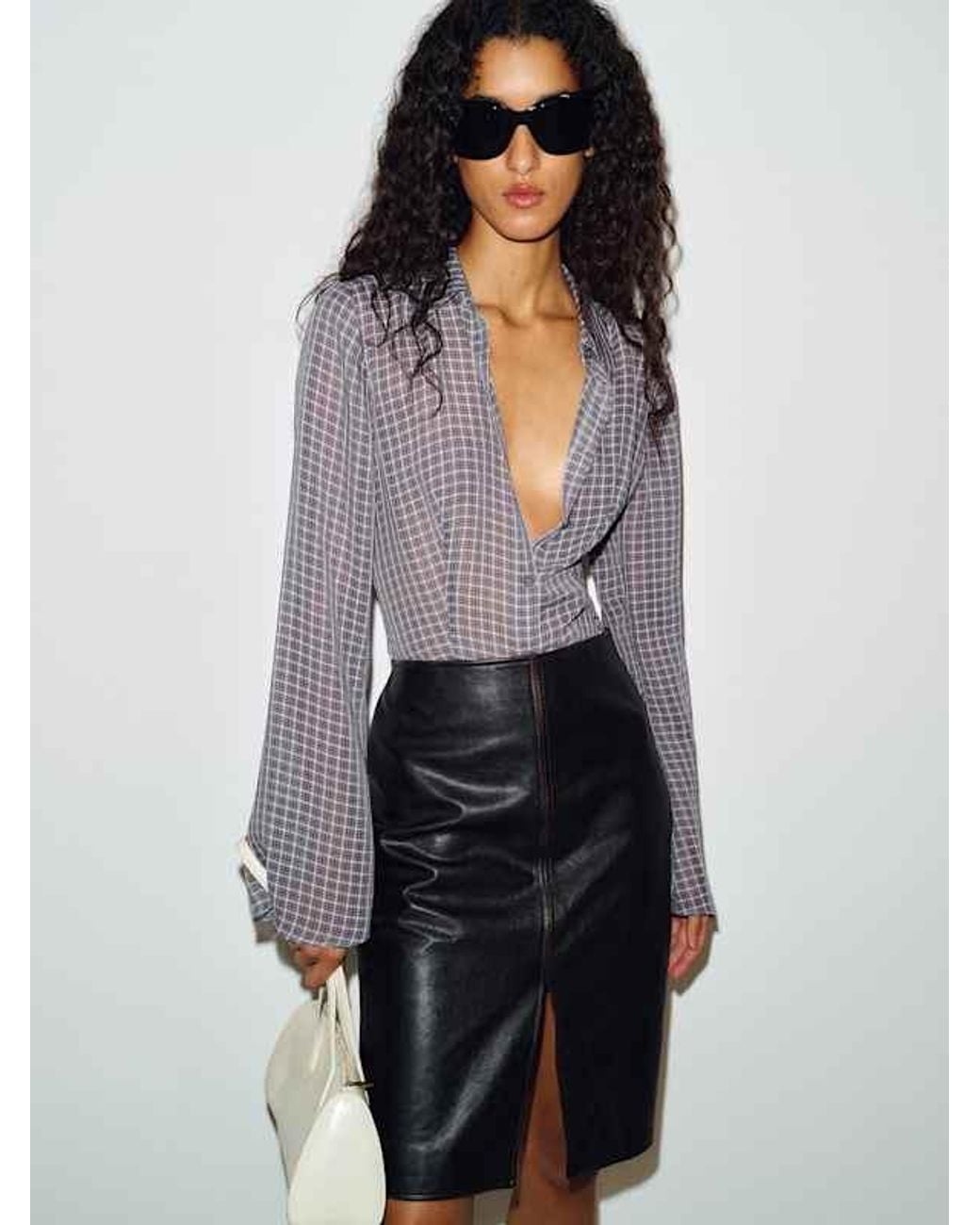 Reformation Blue Thatcher Top