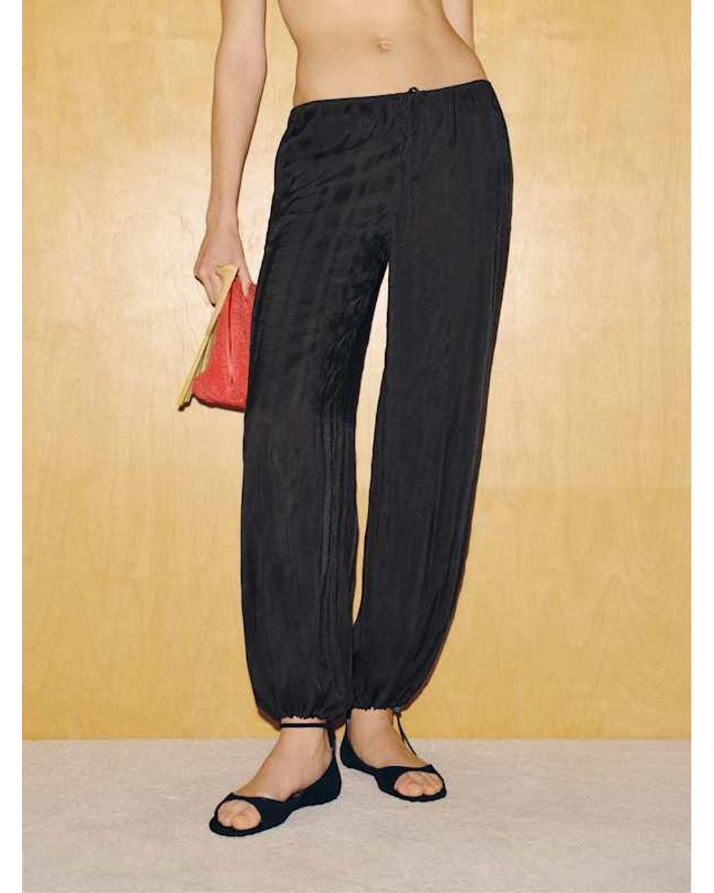 Reformation Black James Tie Pant