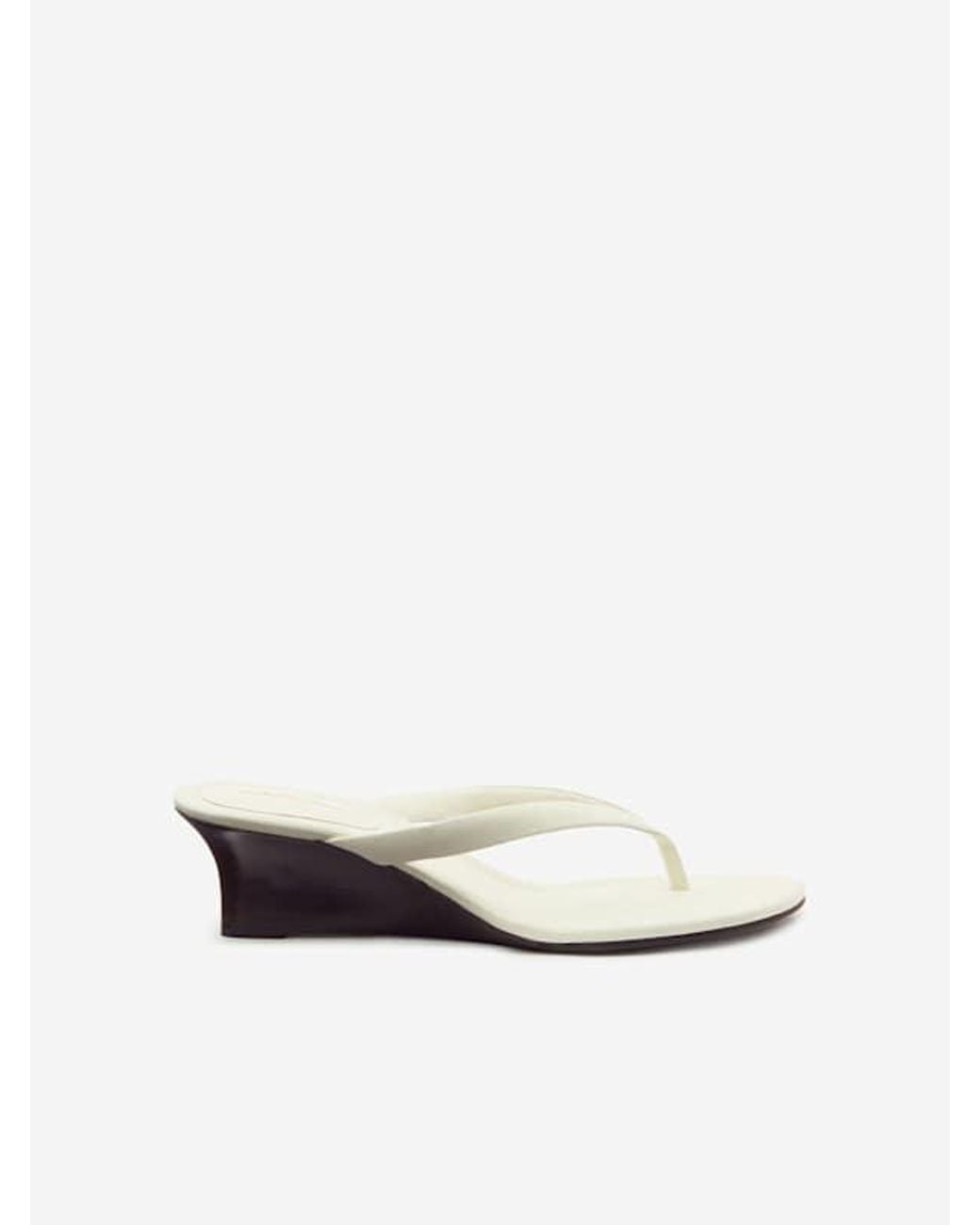 Reformation White Amelia Thong Wedge Sandal 6