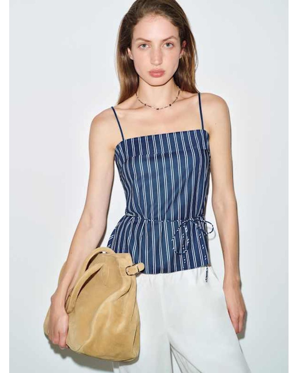 Reformation White Agusta Top French Stripe 0