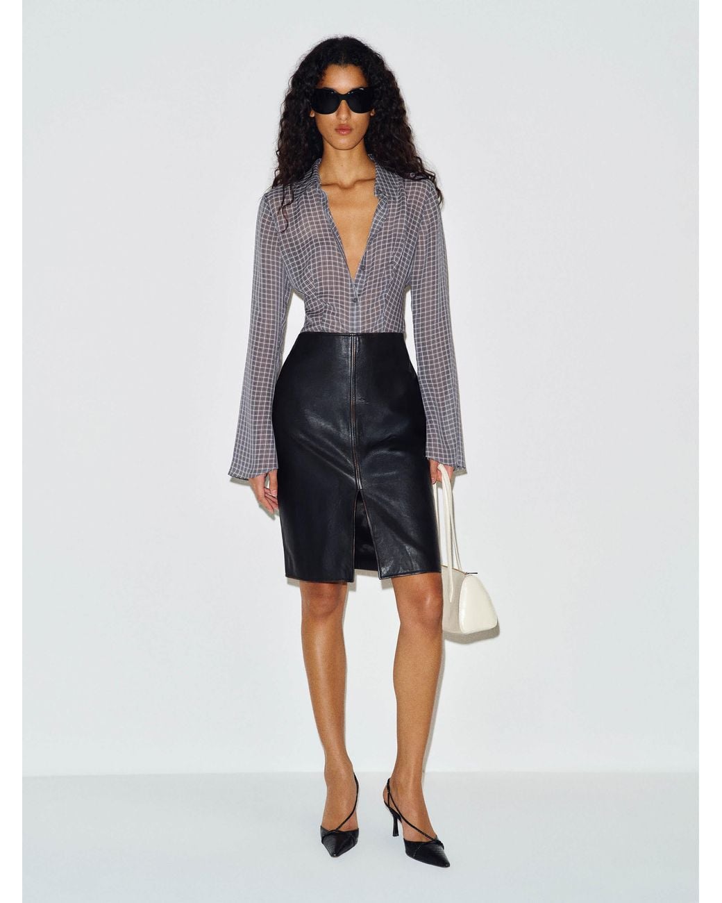 Reformation Blue Thatcher Top