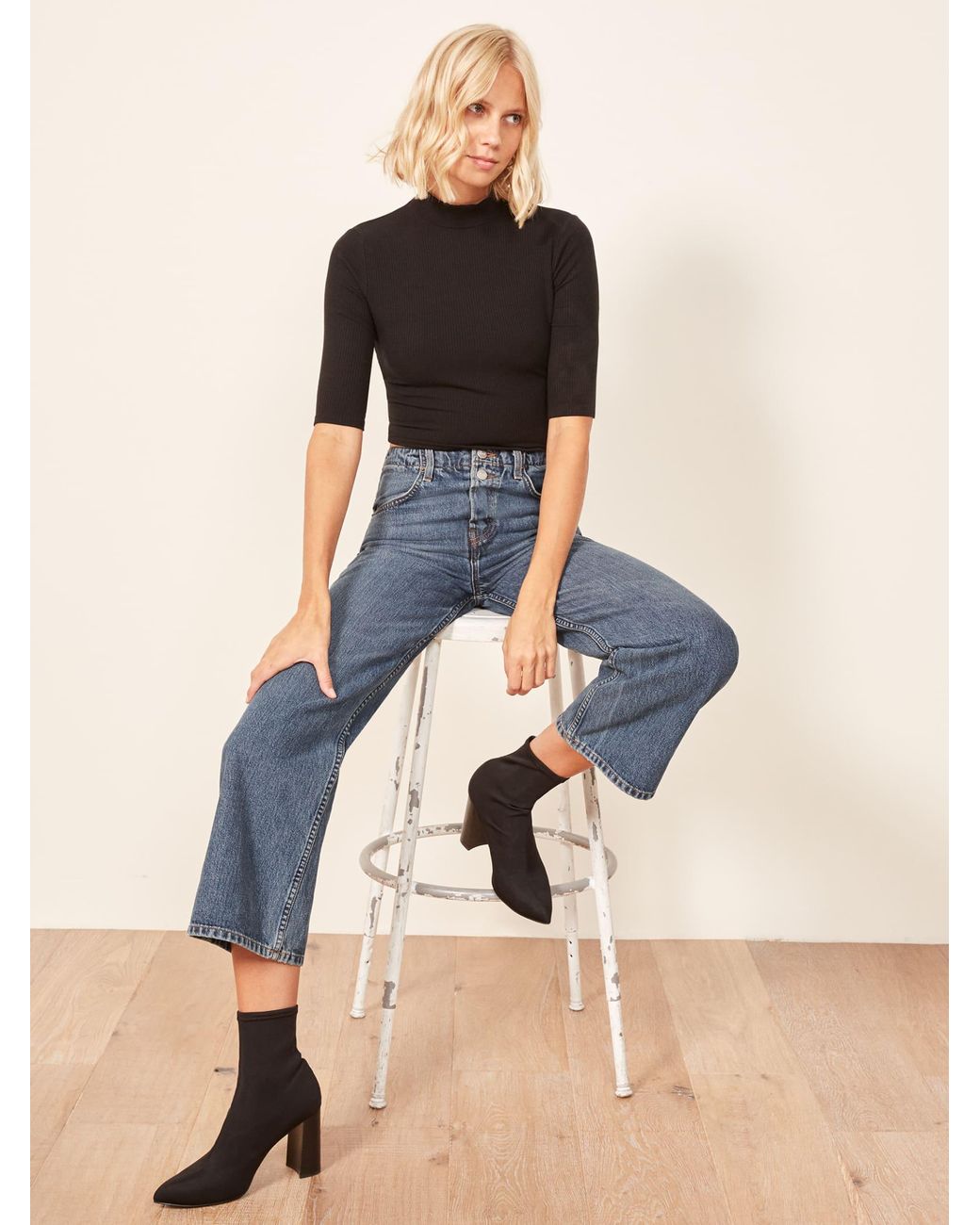 Reformation Denim Louise Jean in Blue 