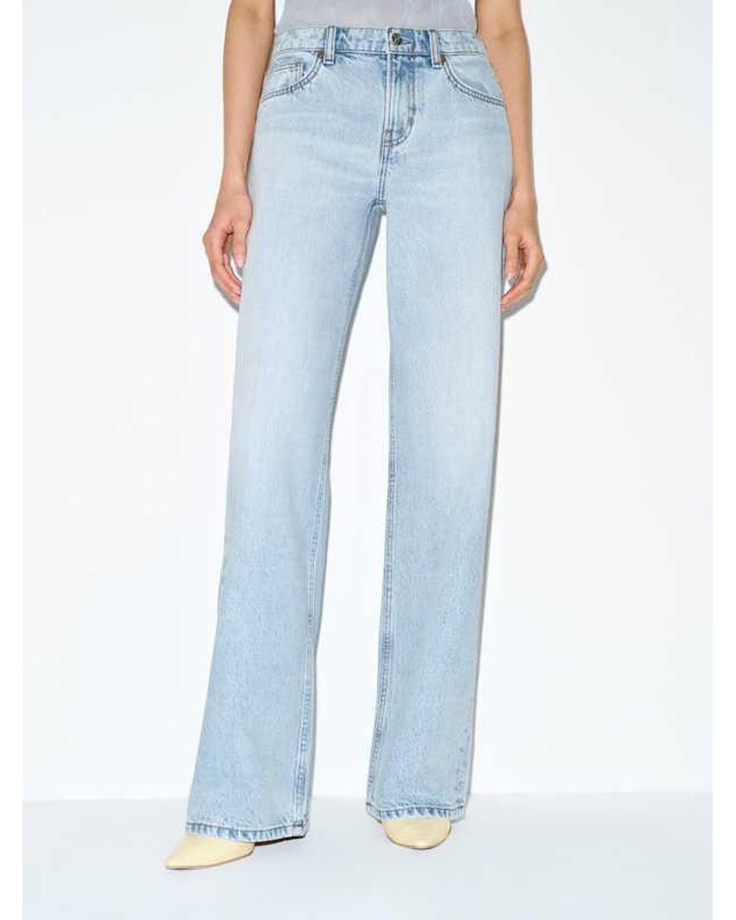 Reformation Blue Cary Low Rise Slouchy Wide Leg Jeans Denim