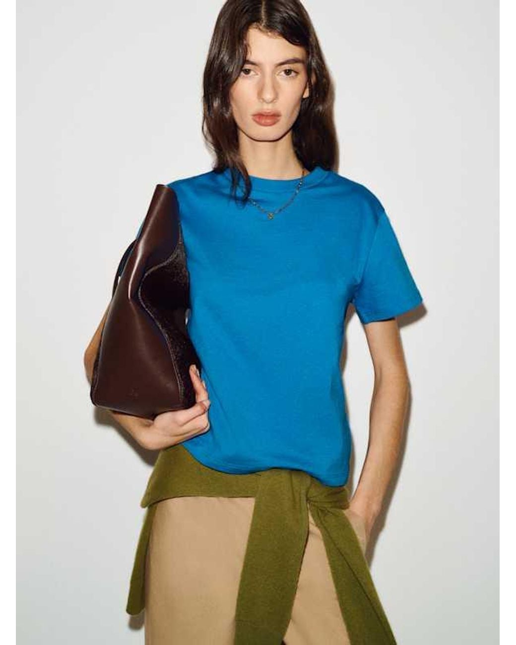 Reformation Blue Rowan Crew T-Shirt