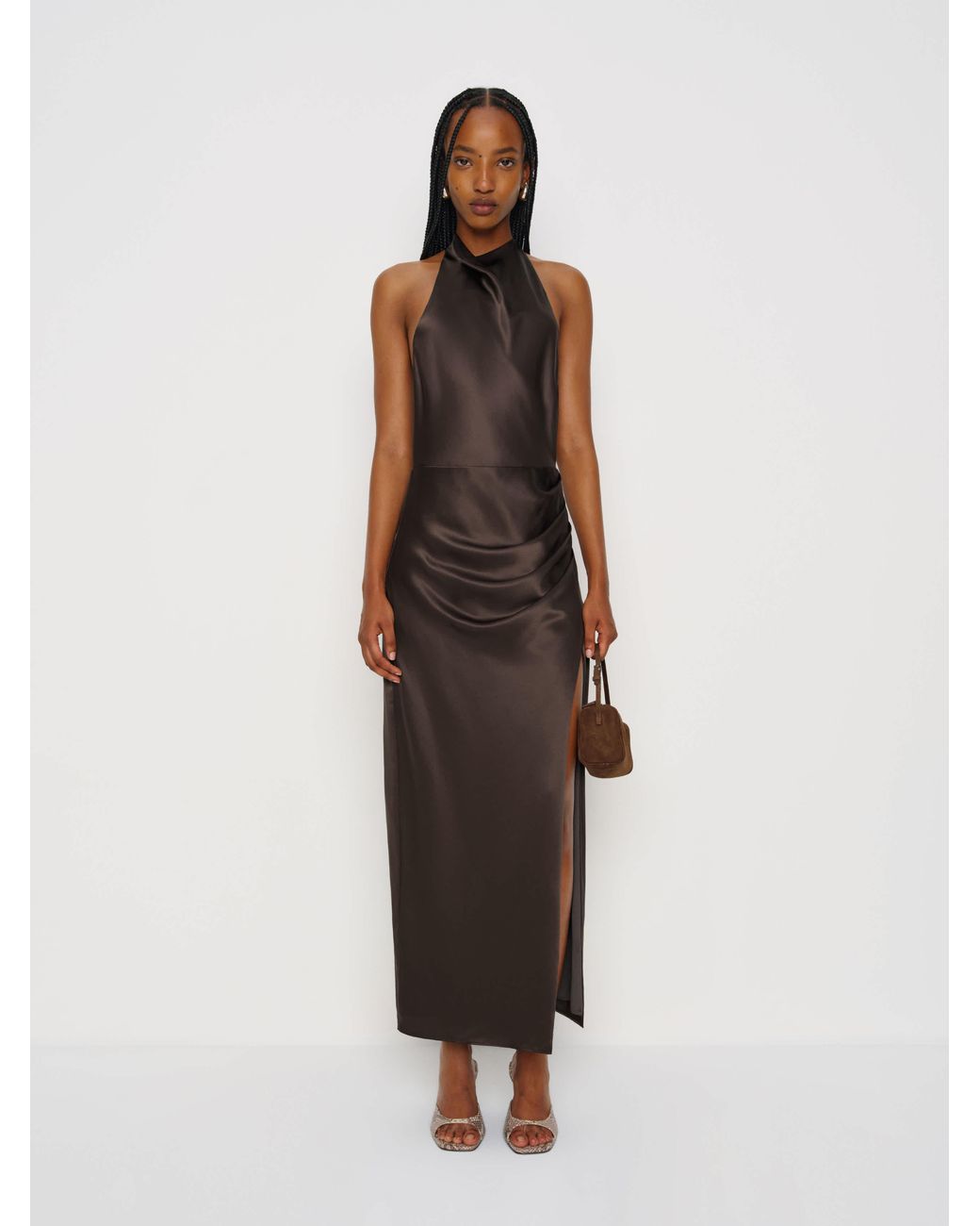 Reformation Emeline Silk Dress Pearl 0 in White | Lyst