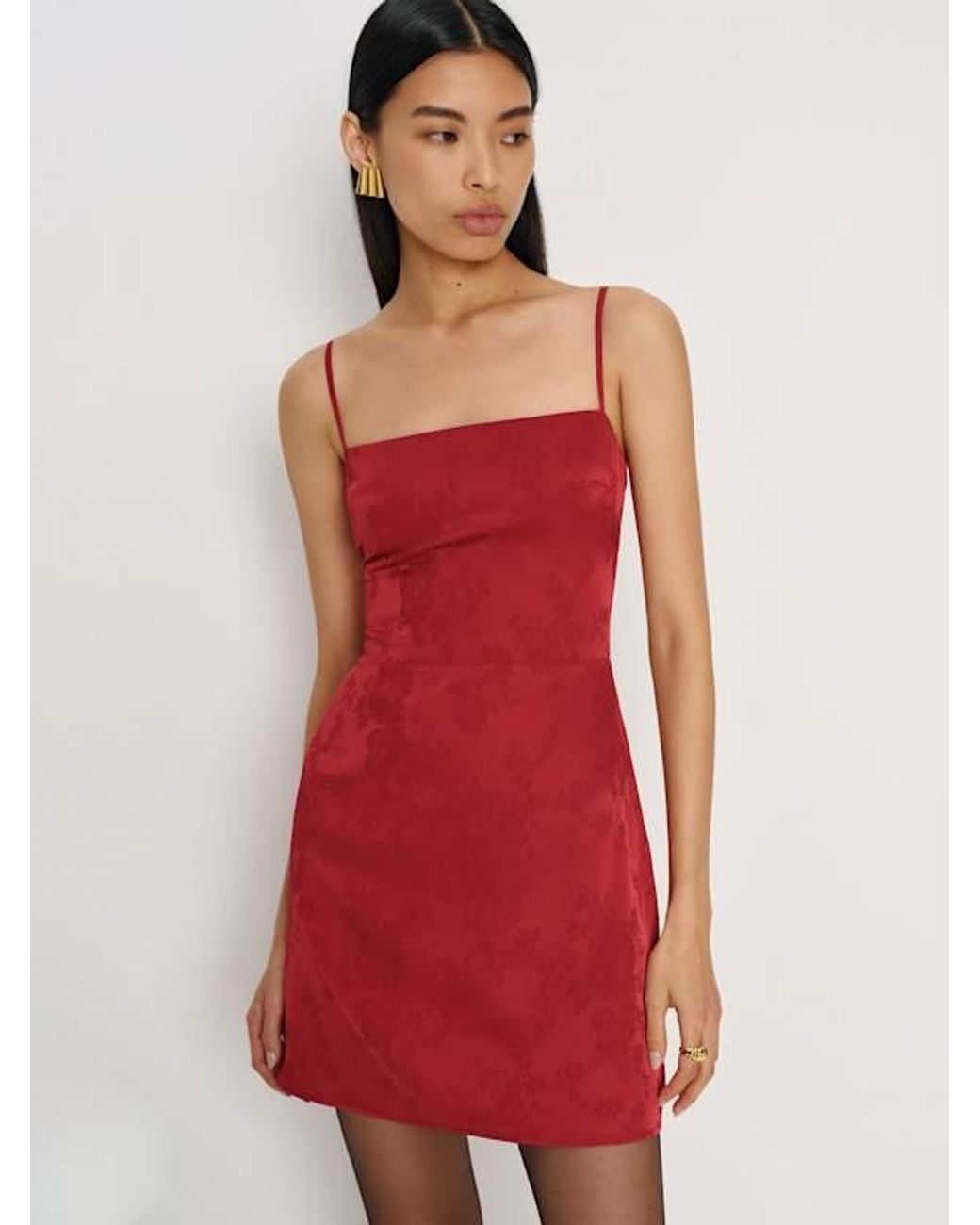 Reformation Frankie Silk Mini Dress 0 in Red | Lyst Reformation Frankie Silk Mini Dress 0 in Red | Lyst