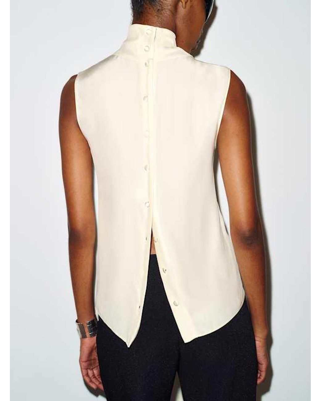 Reformation White Bobbi Silk Top 0