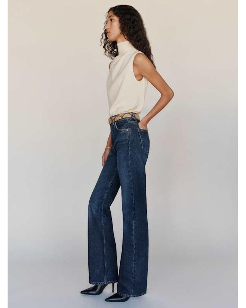 Reformation Blue Loli High Rise Bootcut Jeans Denim
