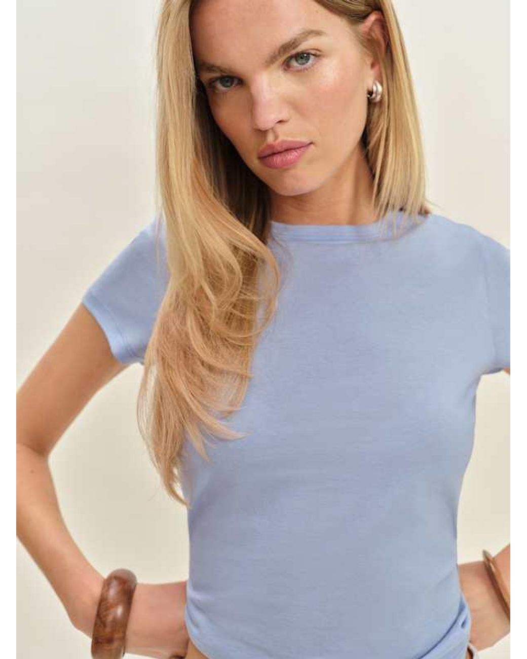 Reformation Blue Max Slim T-Shirt