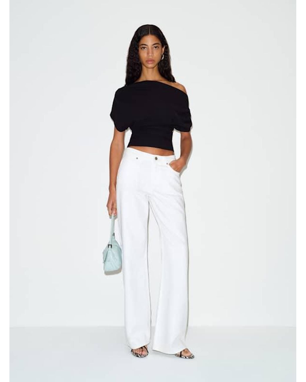 Reformation White Iris Knit Top