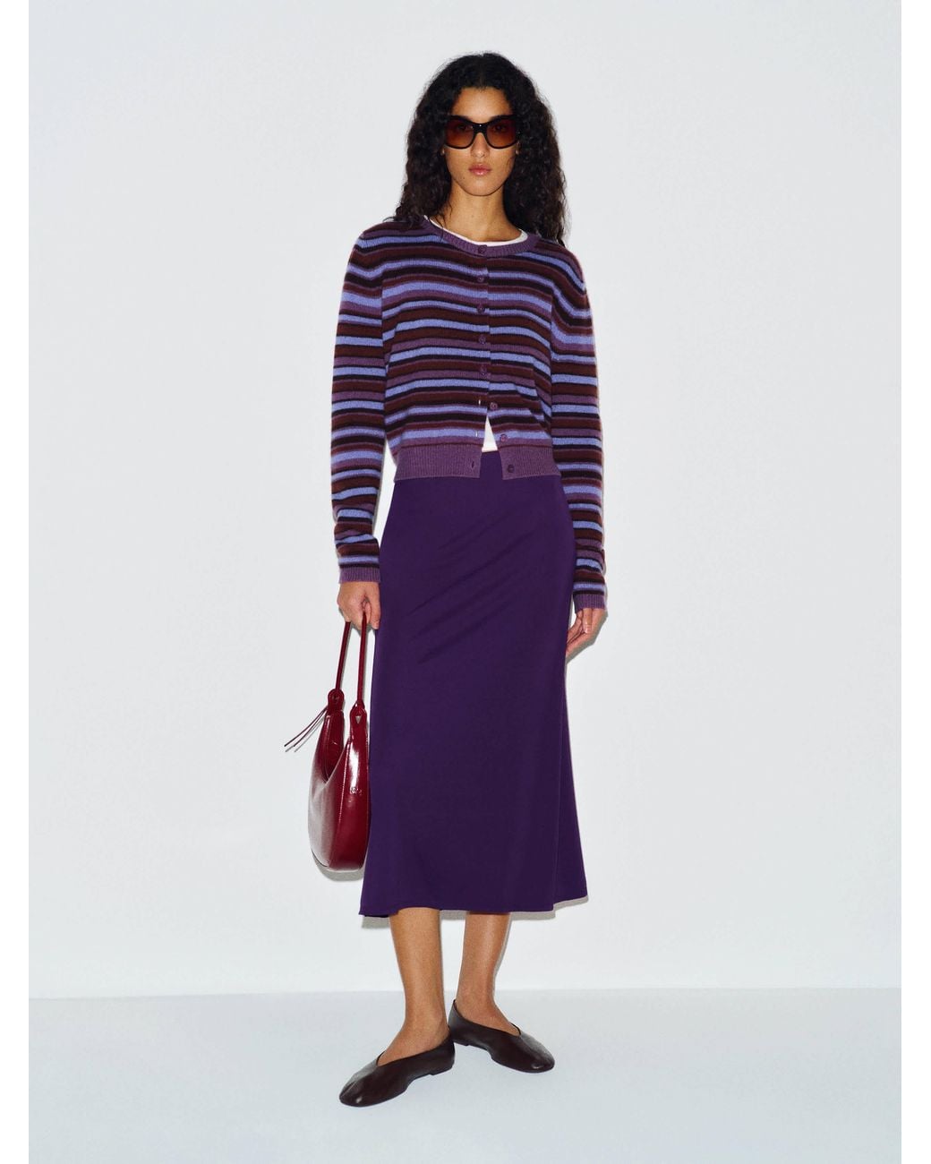 Reformation Purple Luci Knit Skirt