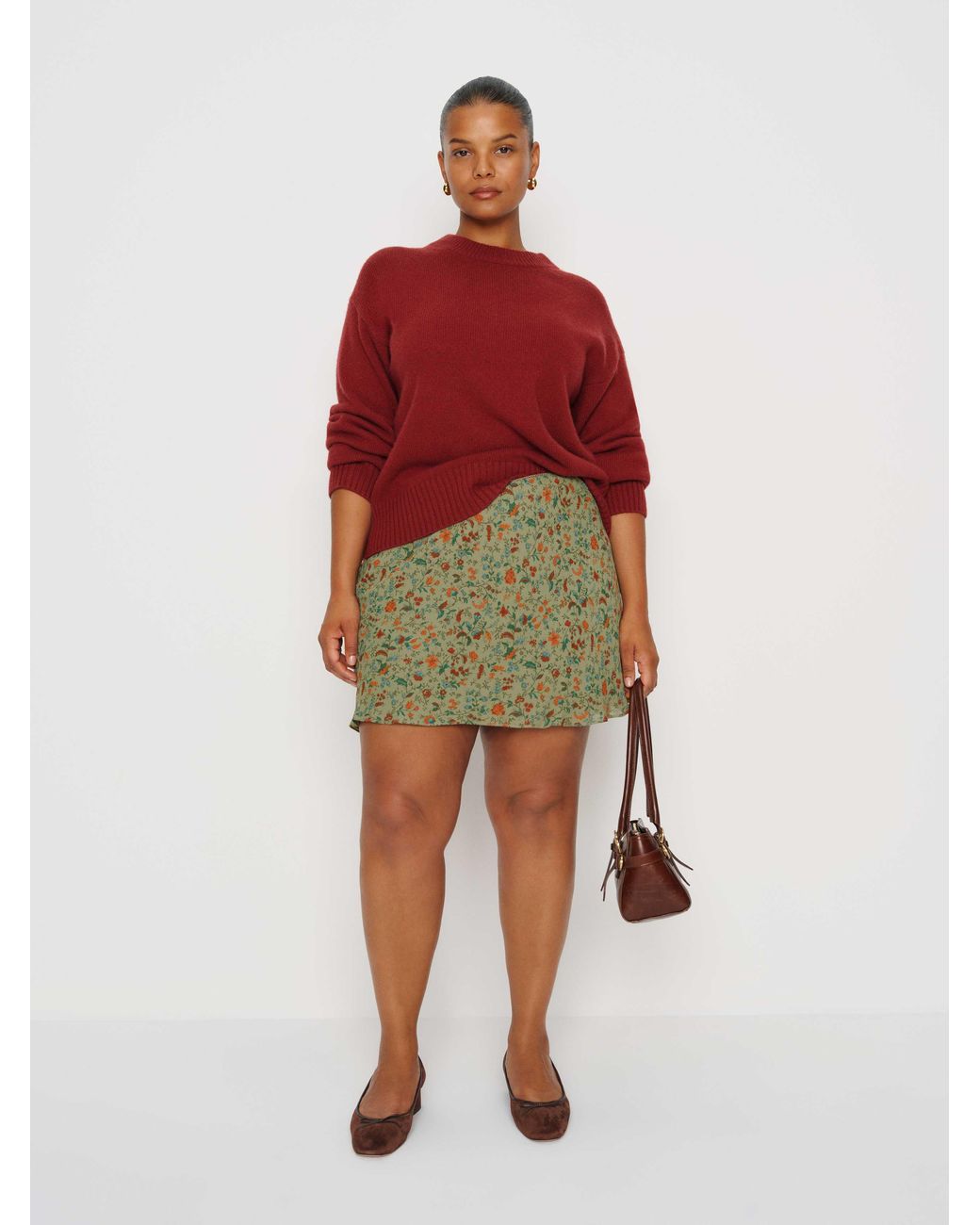 Reformation Red Brandy Skirt Es Lace
