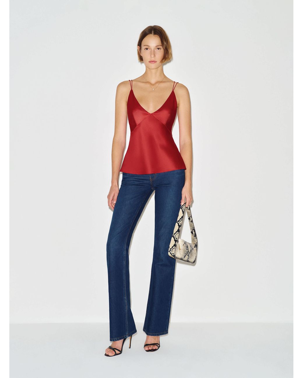 Reformation White Jule Silk Top
