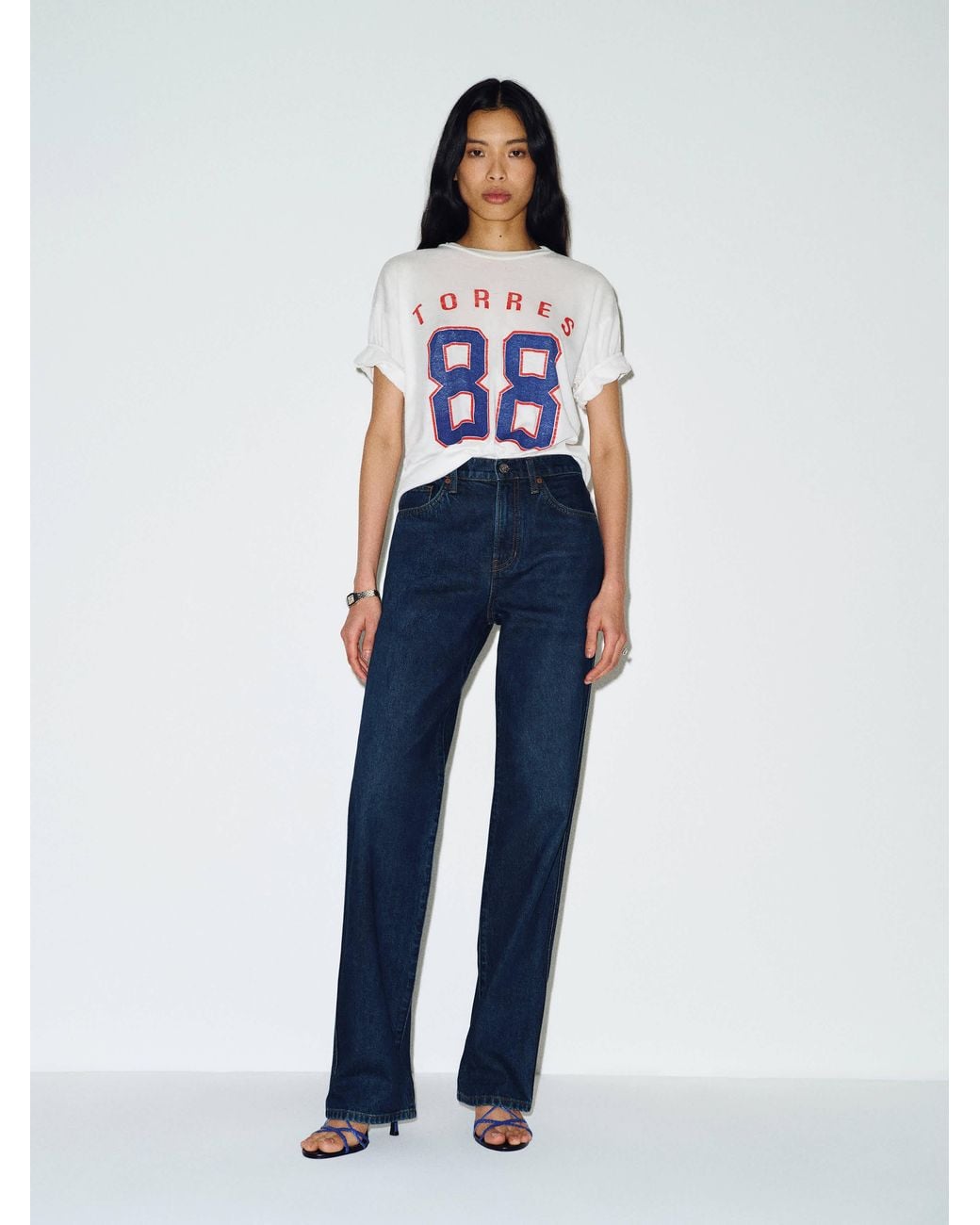 Reformation Blue Val 90S Mid Rise Straight Jeans Denim