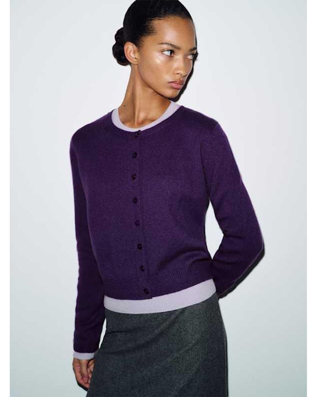 Reformation Blue Clara Cashmere Crew Cardigan