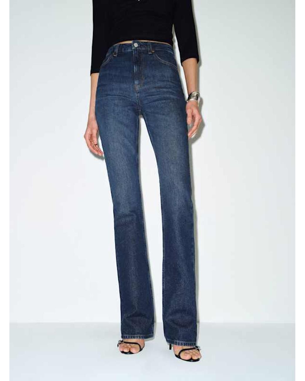 Reformation Blue Blair High Rise Baby Bootcut Jeans
