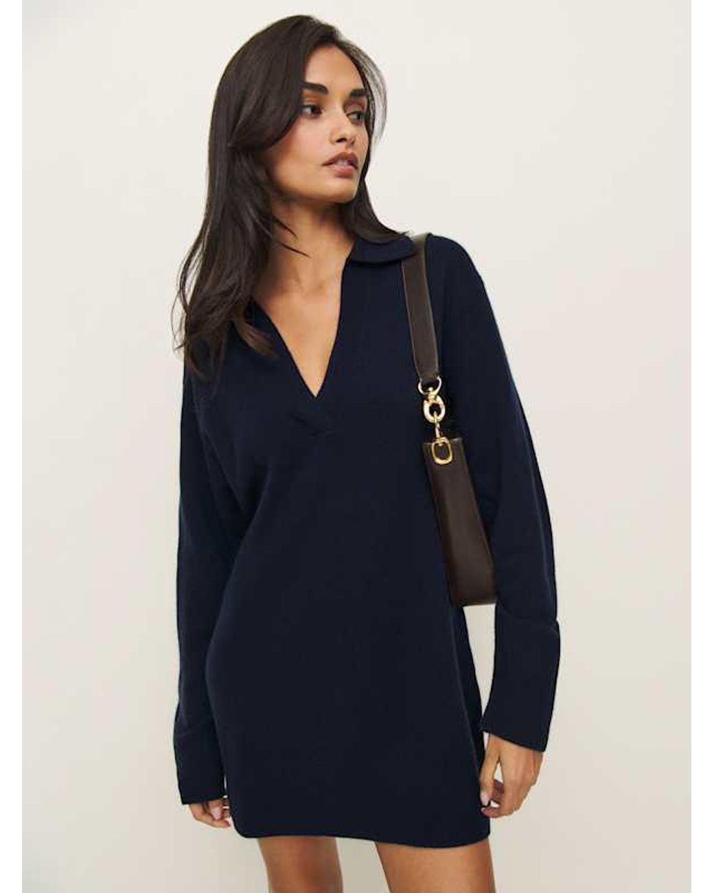 Reformation Maeve Cashmere Polo Dress in Blue Lyst