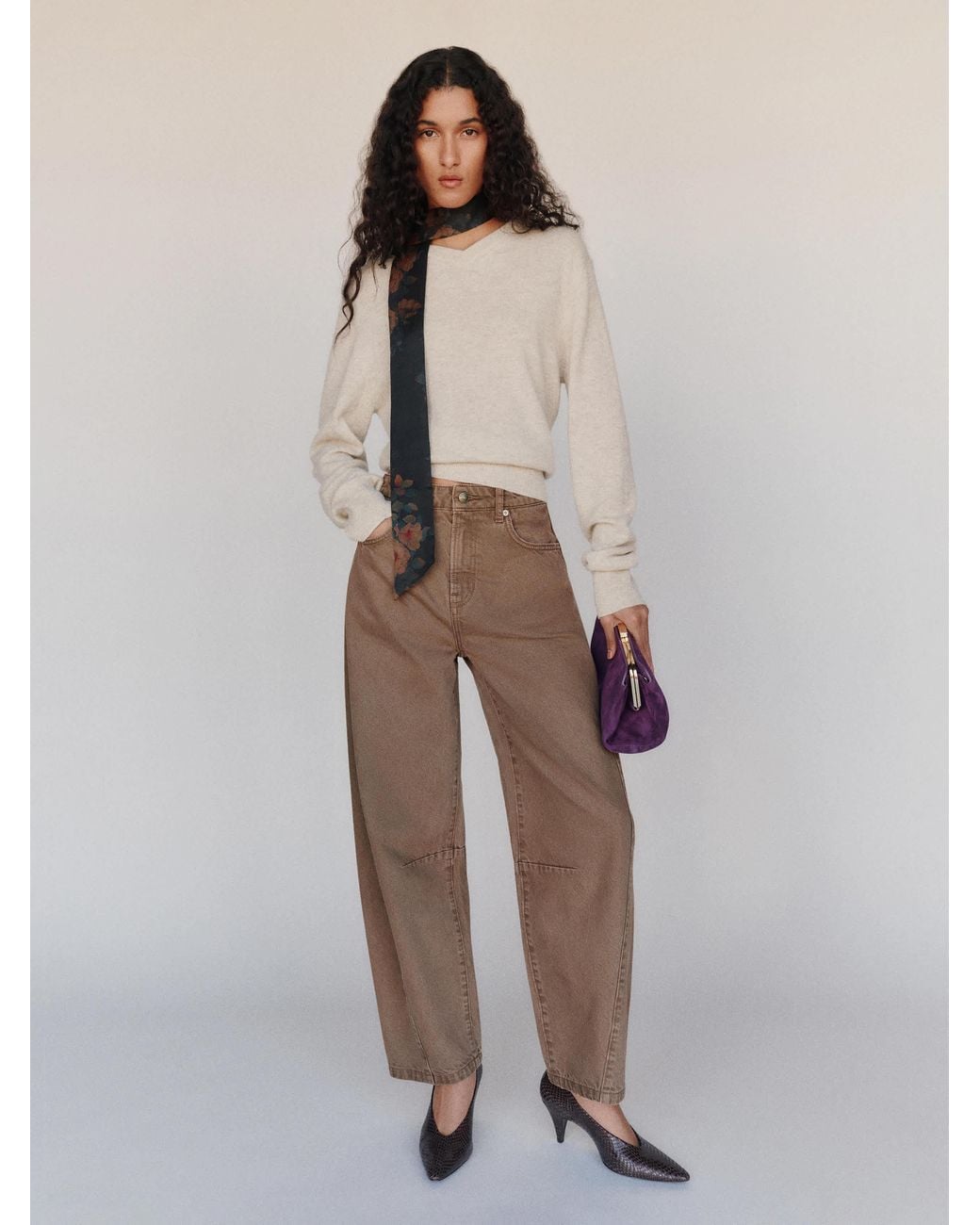Reformation Natural Tyler Mid Rise Barrel Jeans