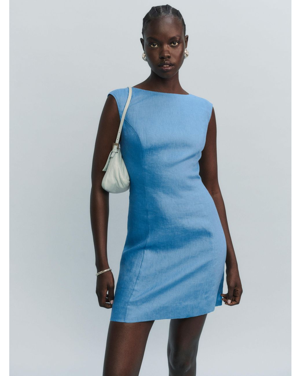 Reformation Avina Linen Dress in Blue | Lyst Reformation Avina Linen Dress in Blue | Lyst