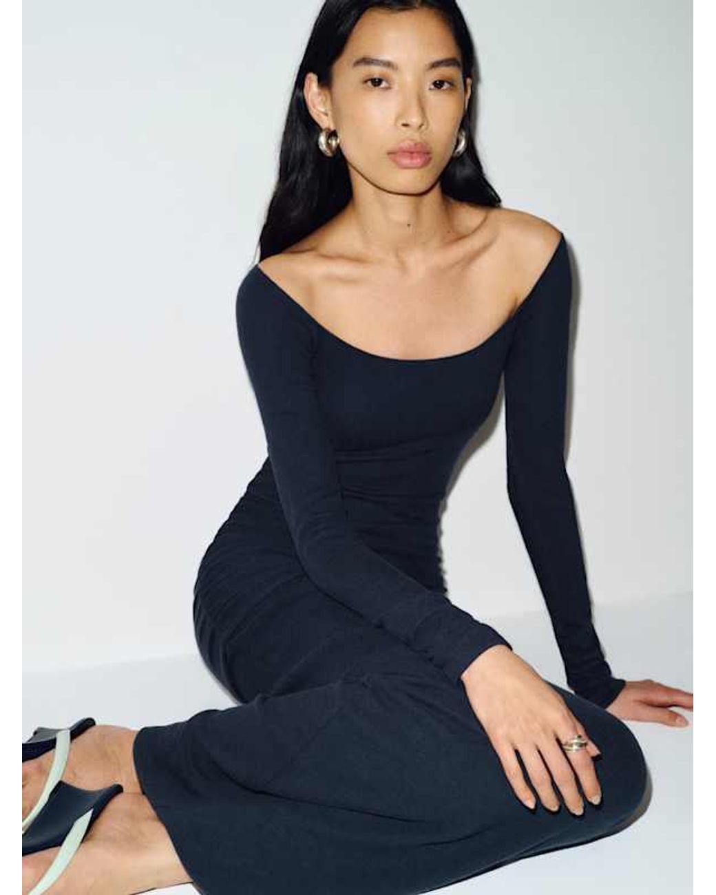 abbott knit dress Reformation in Blue Janine dress