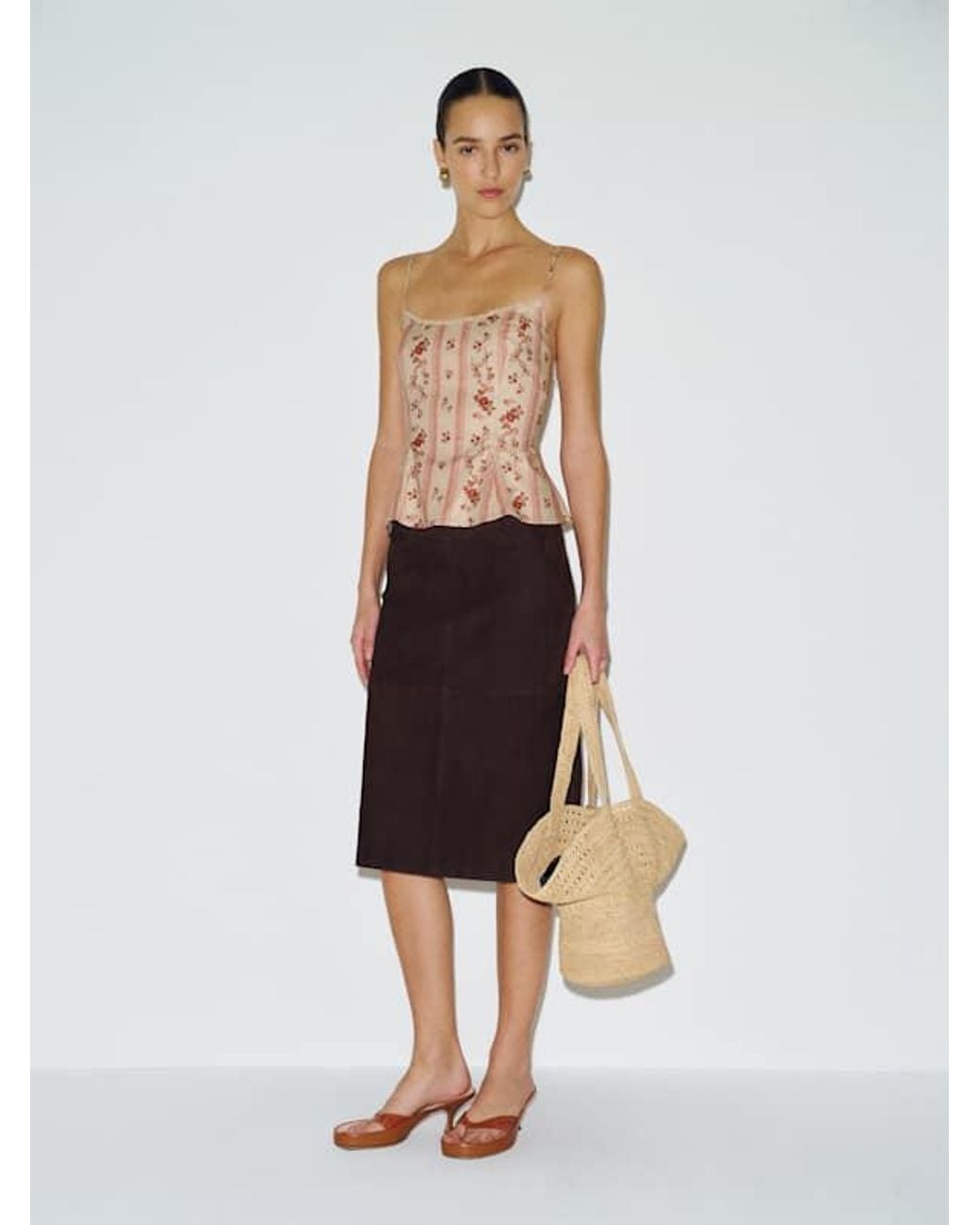 Reformation Pink Genevieve Top Lace