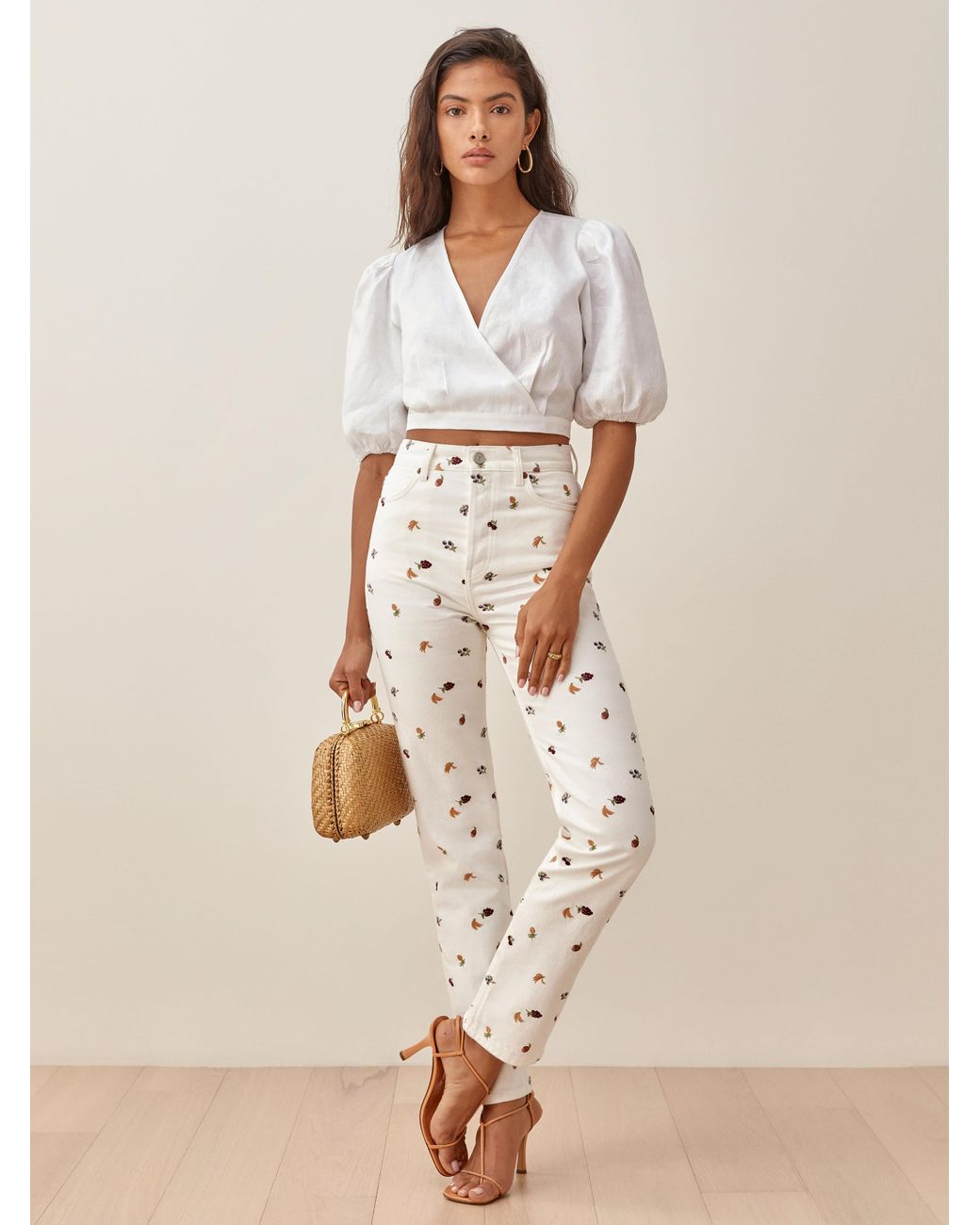 Reformation Cynthia Fruitloops High Rise Straight Jeans in Natural Lyst