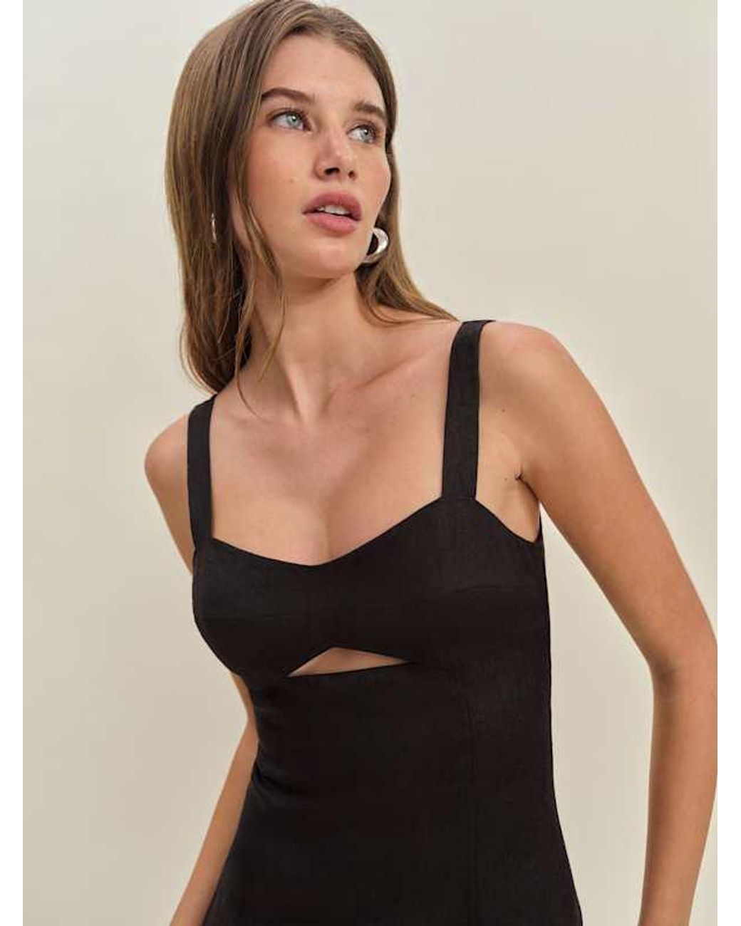 how to style black linen dress Black Linen Cotton Midi Dress - Belted A-Line Short Sleeve | Xiaolizi 3741