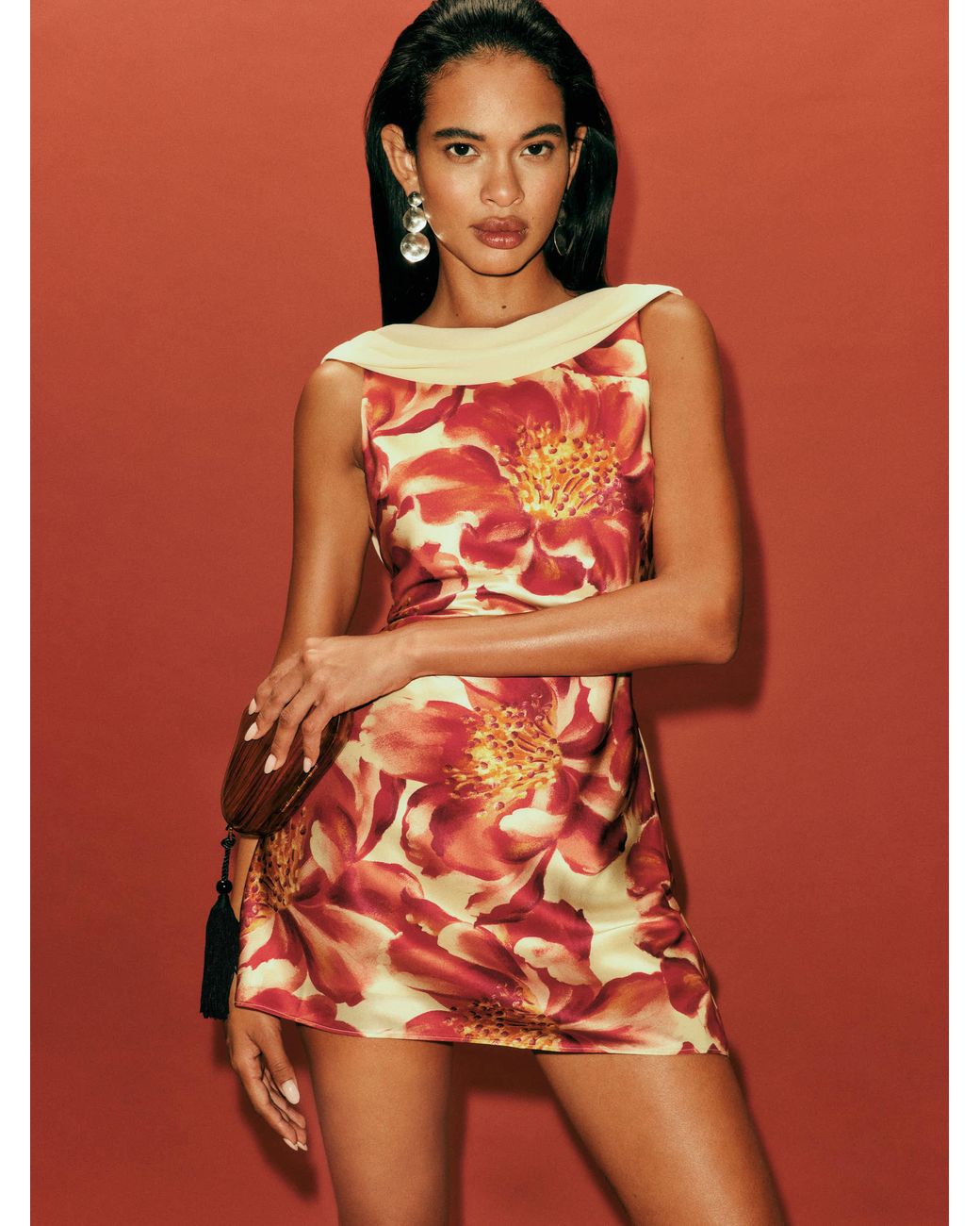 reformation orange floral dress Reformation Daytona Silk Dress, Orange by Reformation