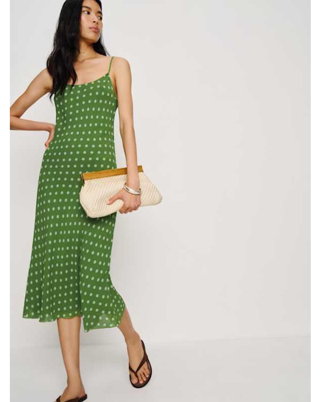 Reformation Emerick Dress in Green | Lyst