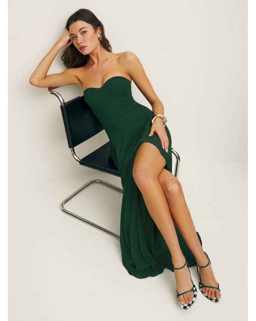 Reformation Leilani Dress in Green | Lyst Reformation Leilani Dress in Green | Lyst