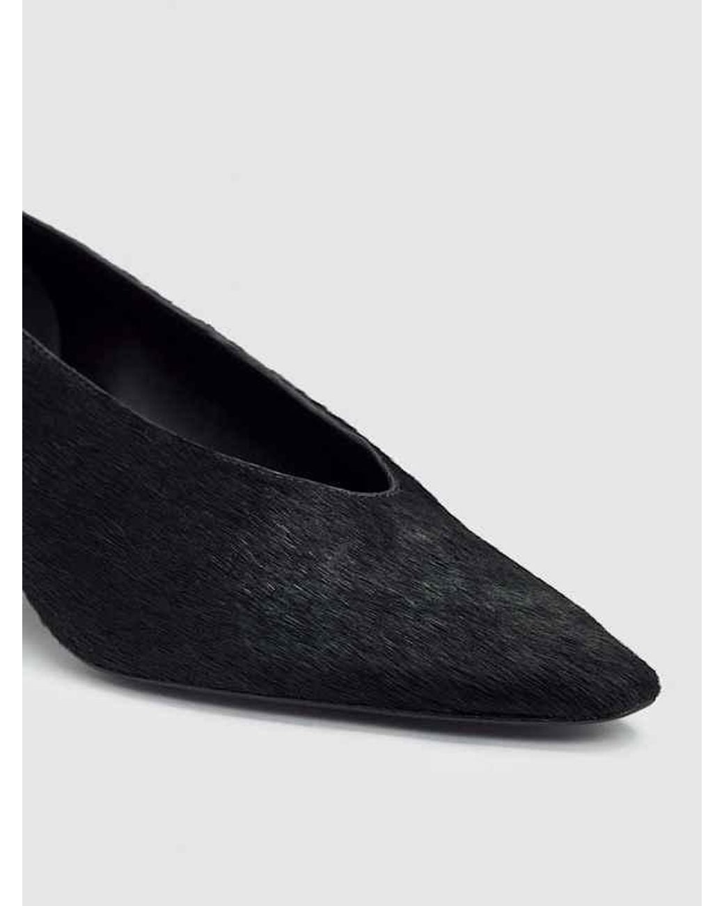 Reformation Black Calista Kitten Heel Pump Haircalf 6