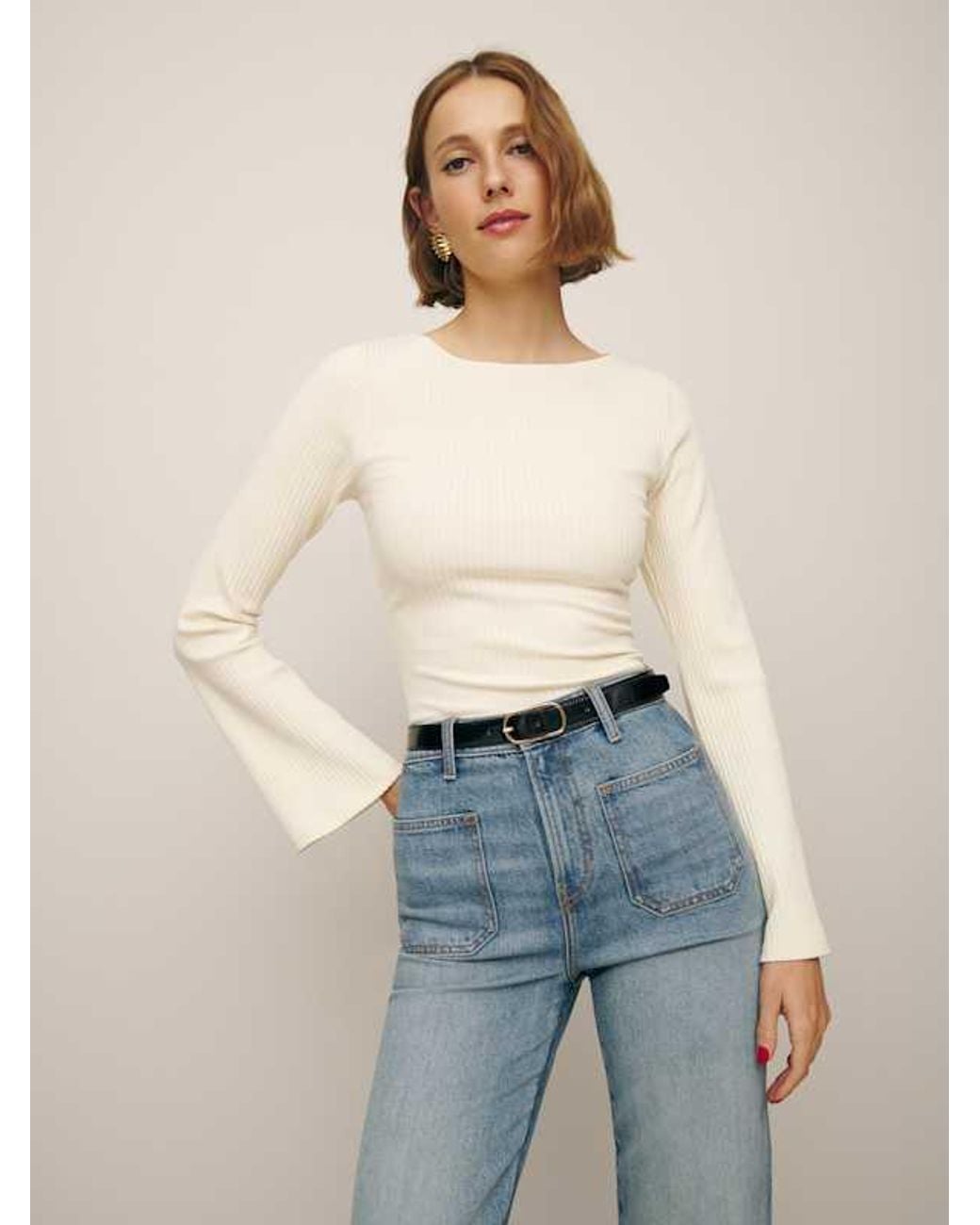 Reformation Natural Miller Knit Top