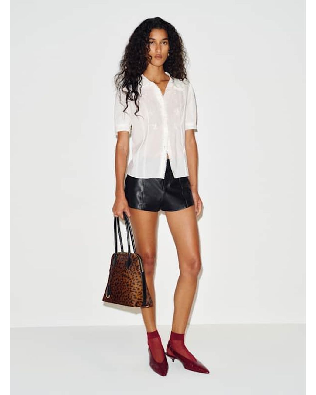 Reformation White Audrey Top Lace