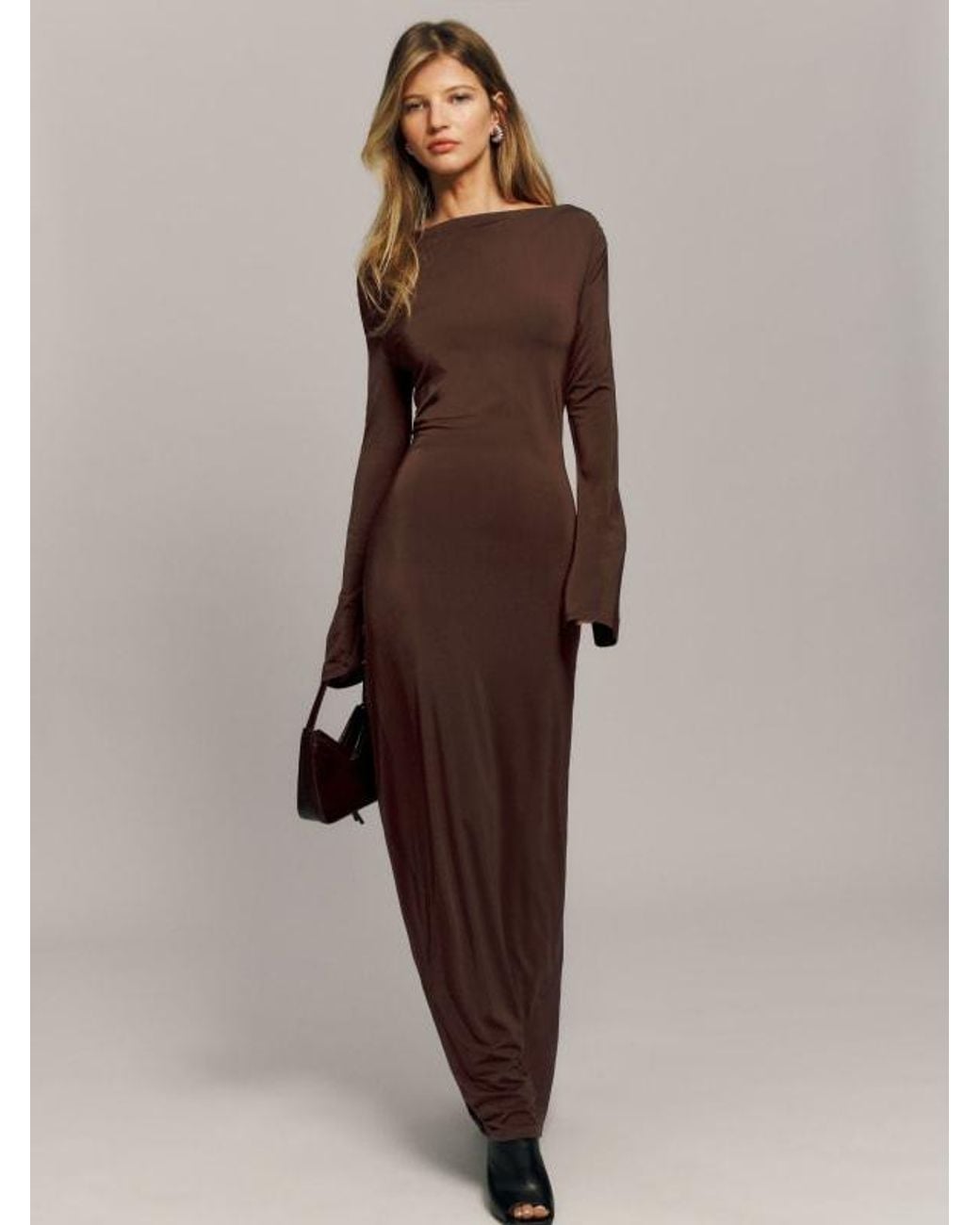 Reformation Aurelio Knit Dress in Brown | Lyst Reformation Aurelio Knit Dress in Brown | Lyst
