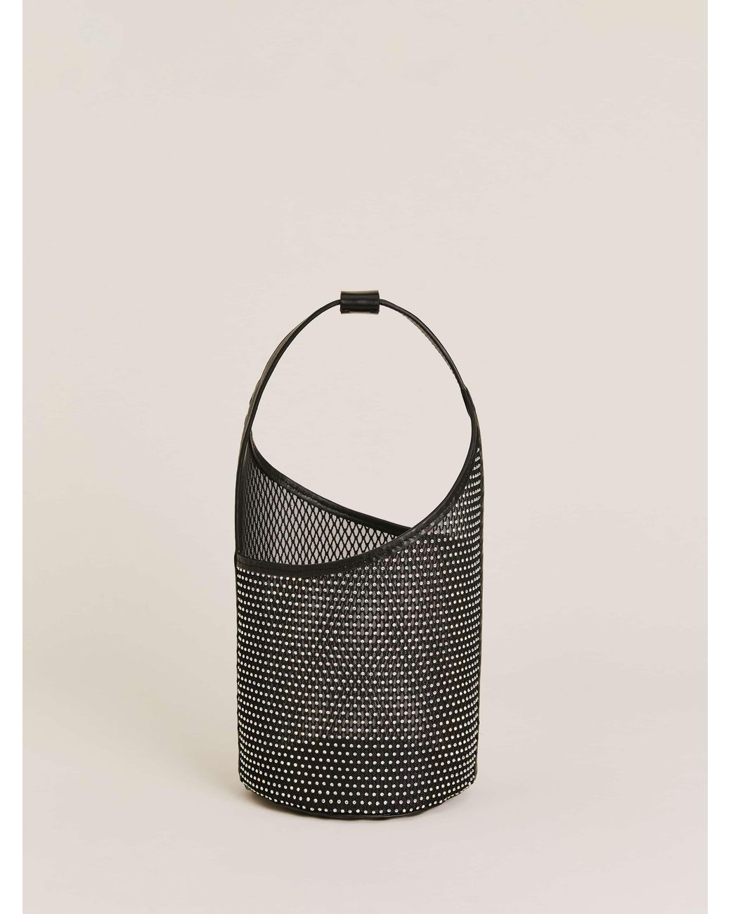 Reformation Black Small Mesh Silvana Bucket Bag Sparkle Mesh