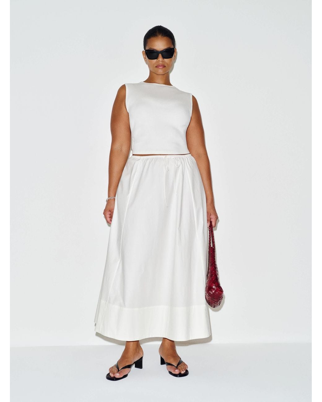 Reformation White Cleo Skirt Es