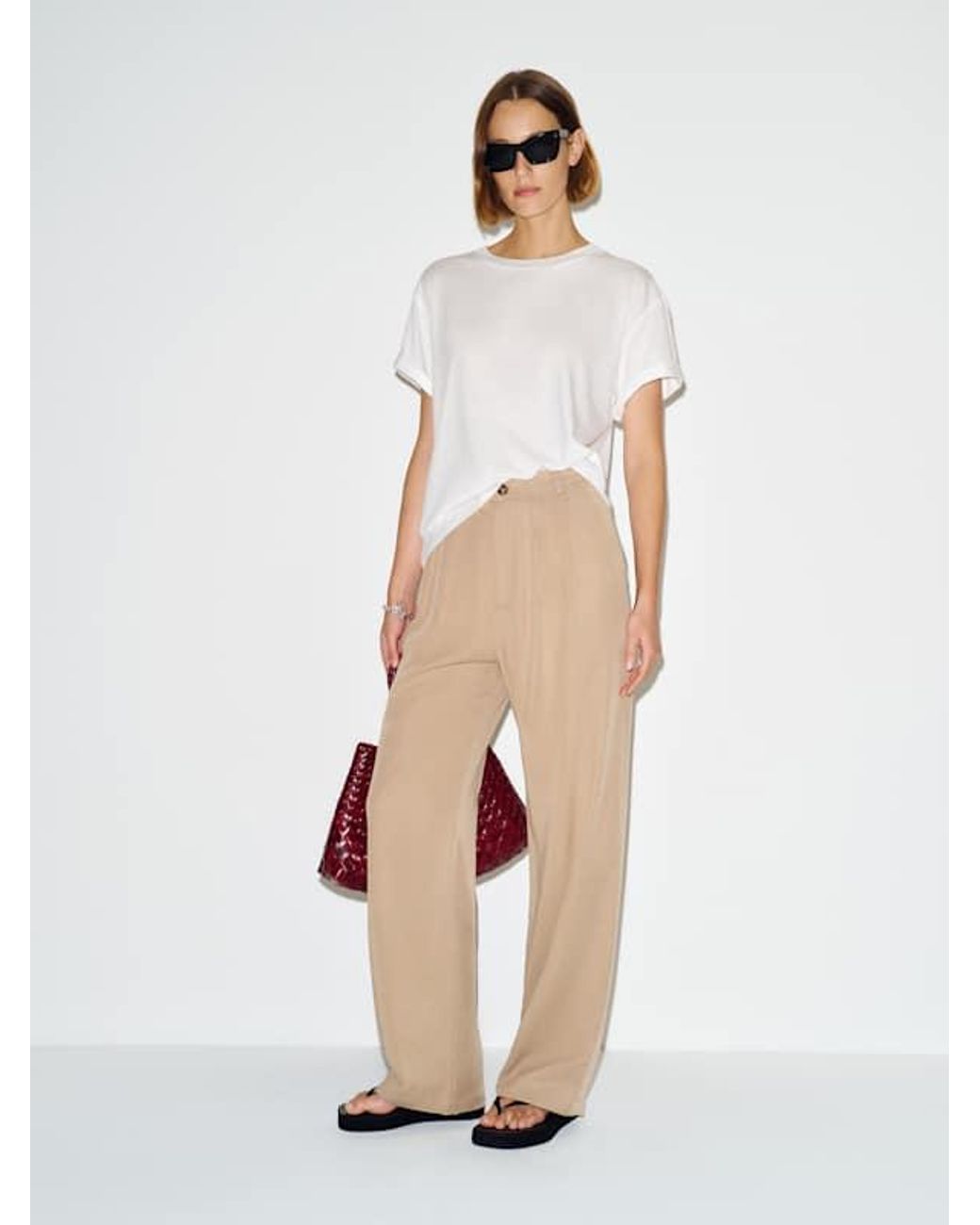 Reformation Natural Oversized Relaxed Fit Crew Neck Tee