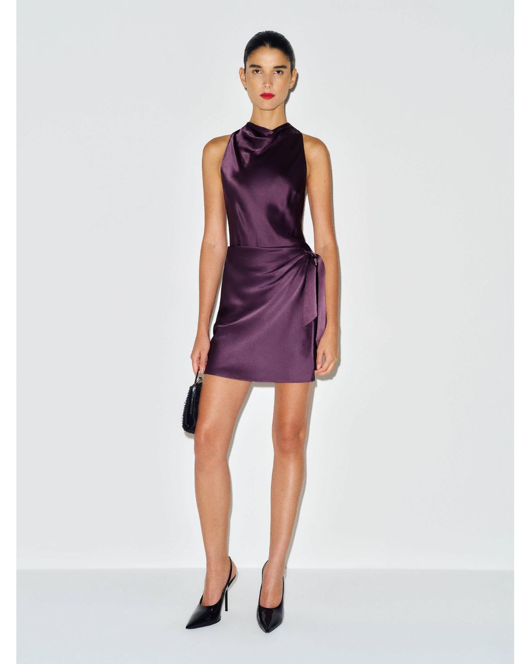Reformation Purple Stelliana Silk Dress