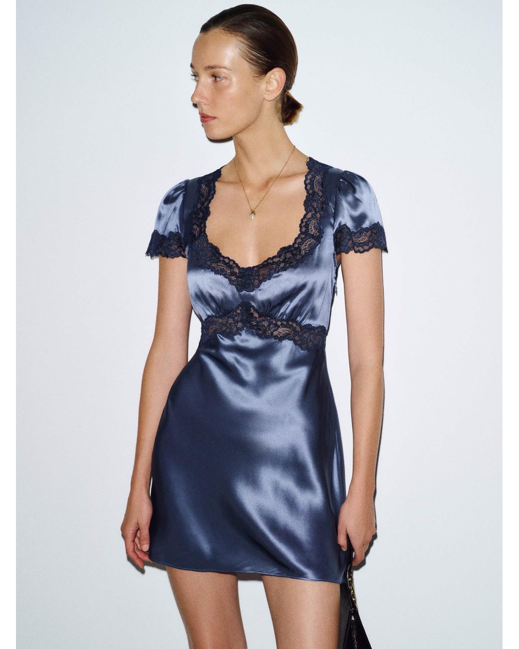 Reformation Blue Romi Silk Dress