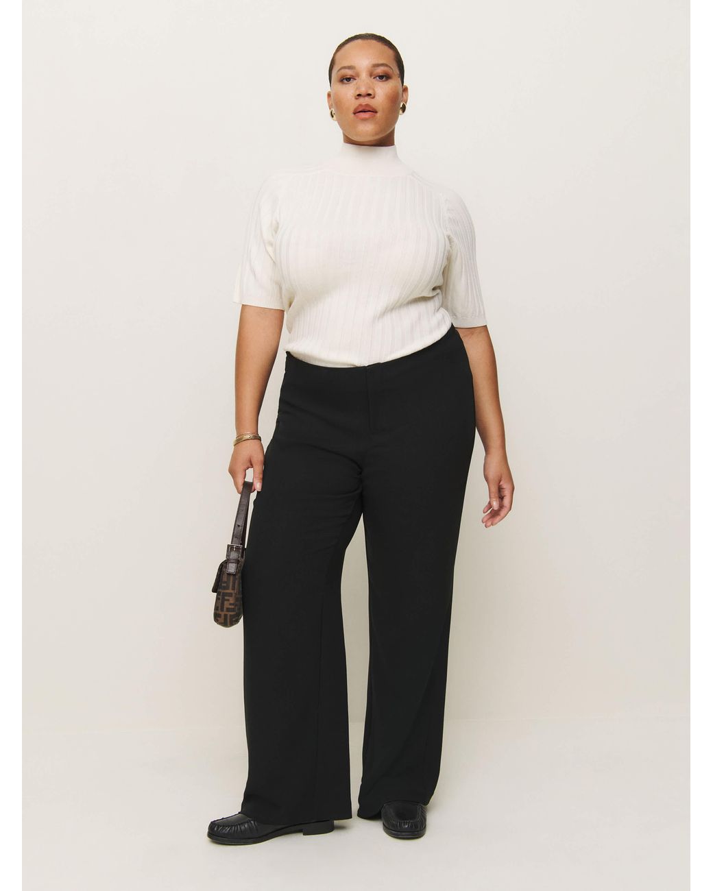 Reformation White Vida Low Rise Pant Es