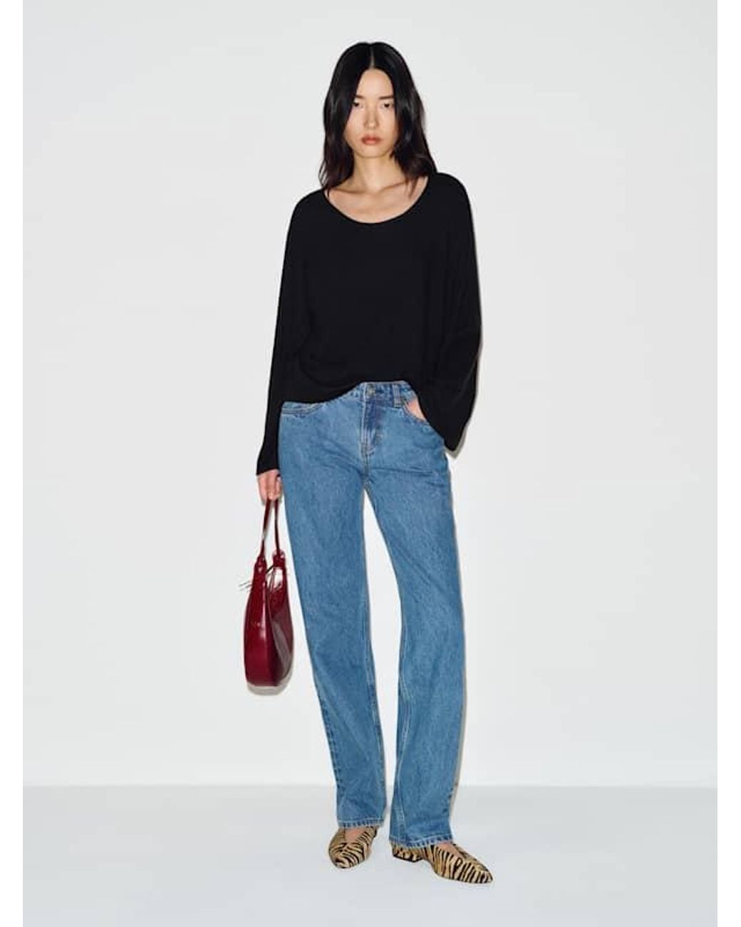 Reformation Black Cova Knit Top