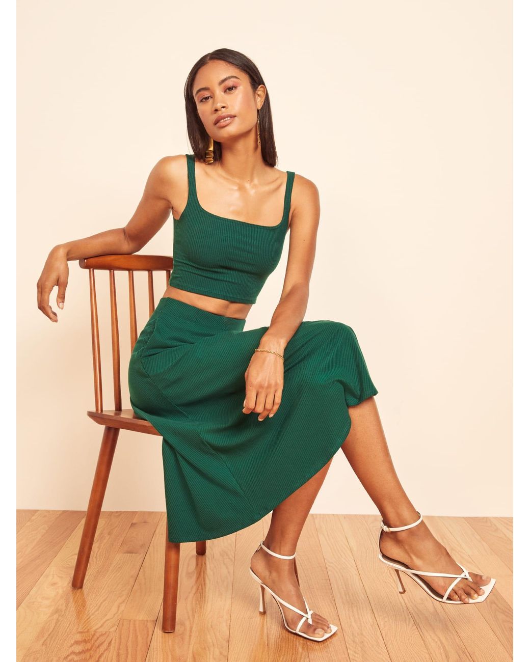 Reformation Molly Two Piece in Green Lyst