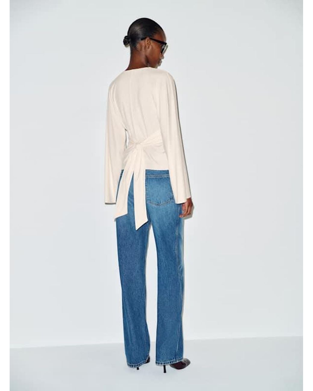 Reformation Blue Hadley Knit Top