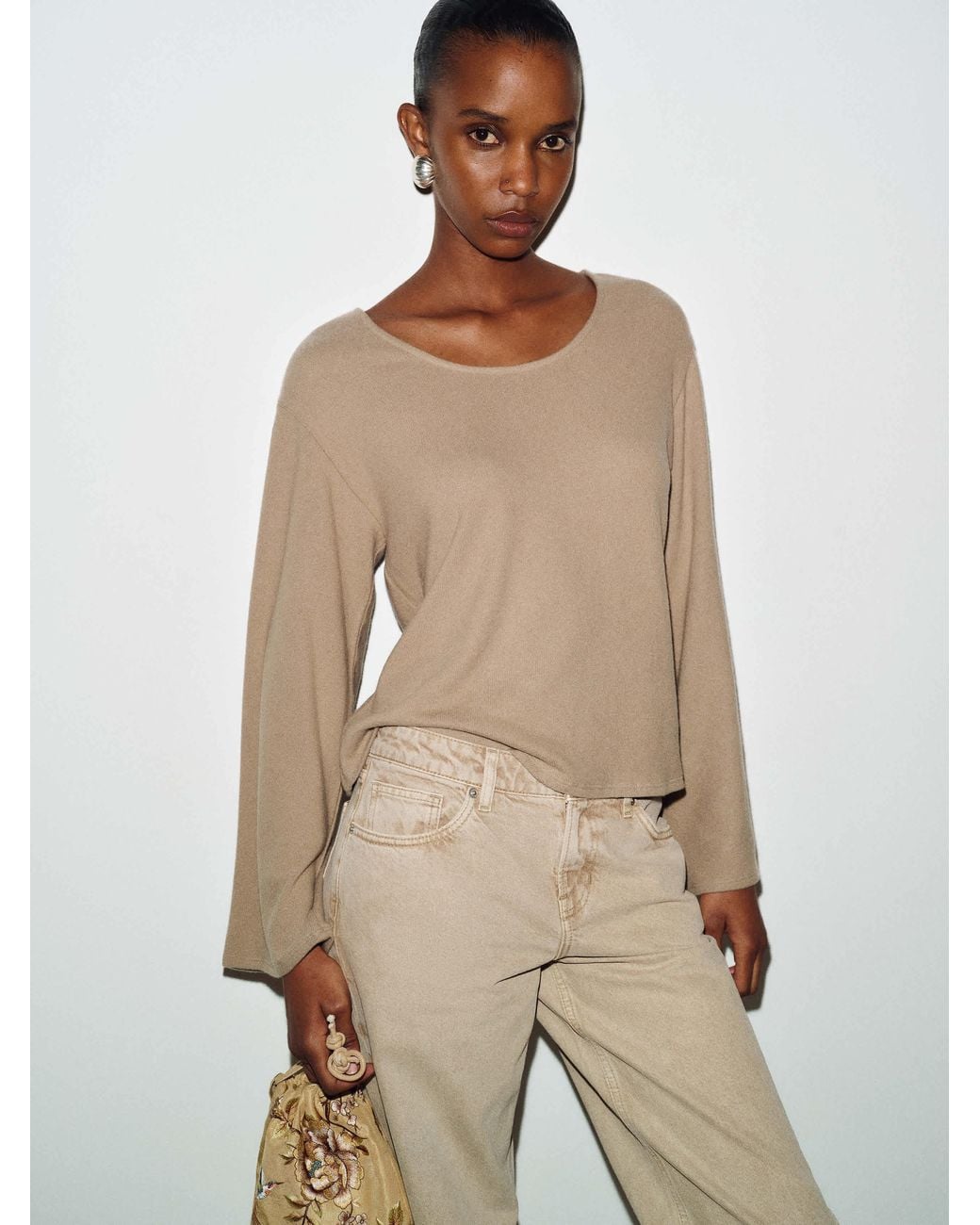 Reformation Natural Cova Knit Top